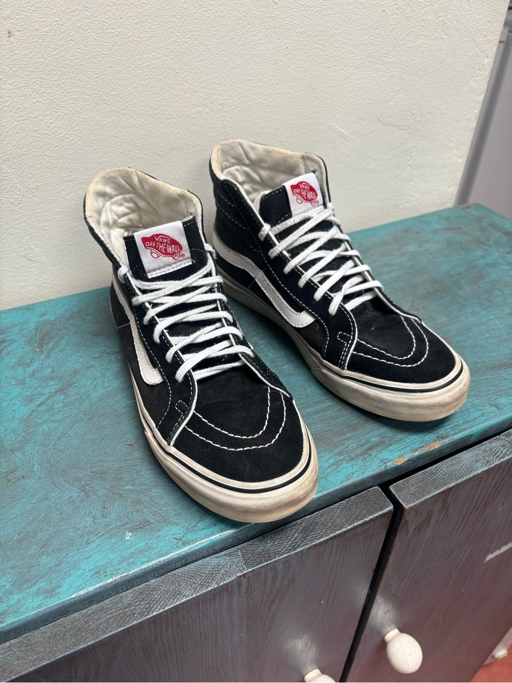Vans Black & White High-Top Skate Sneakers